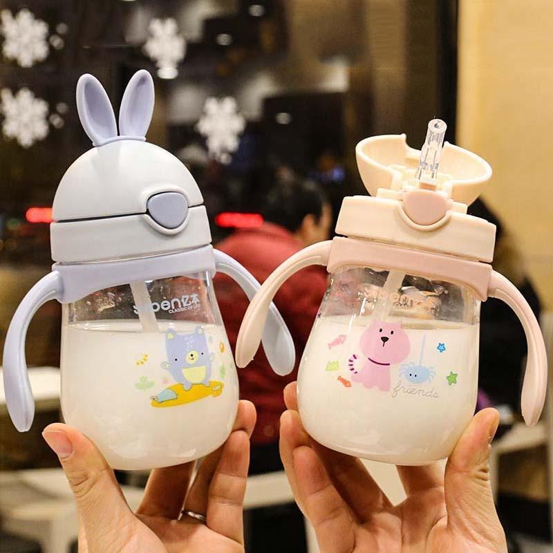 BPA-Free Rabbit Baby Feeding Cup with Straw - Ideal Training Cup for Kids - Korvel