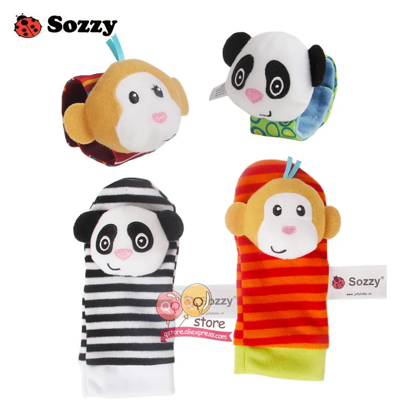 Sonajeros Suaves de Peluche Sozzy - Set de 4 Piezas