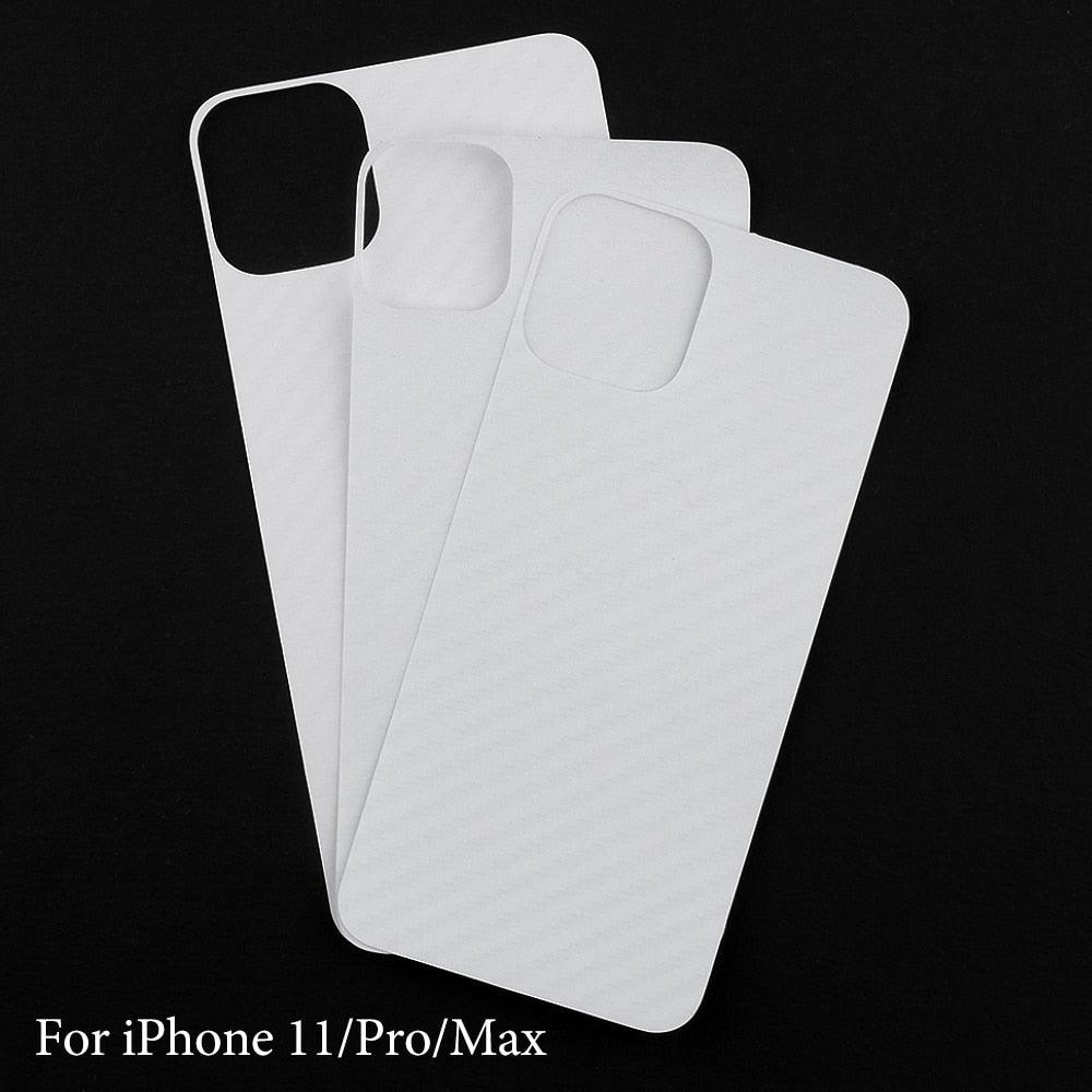 Protecteur d'écran arrière en fibre de carbone pour iPhone