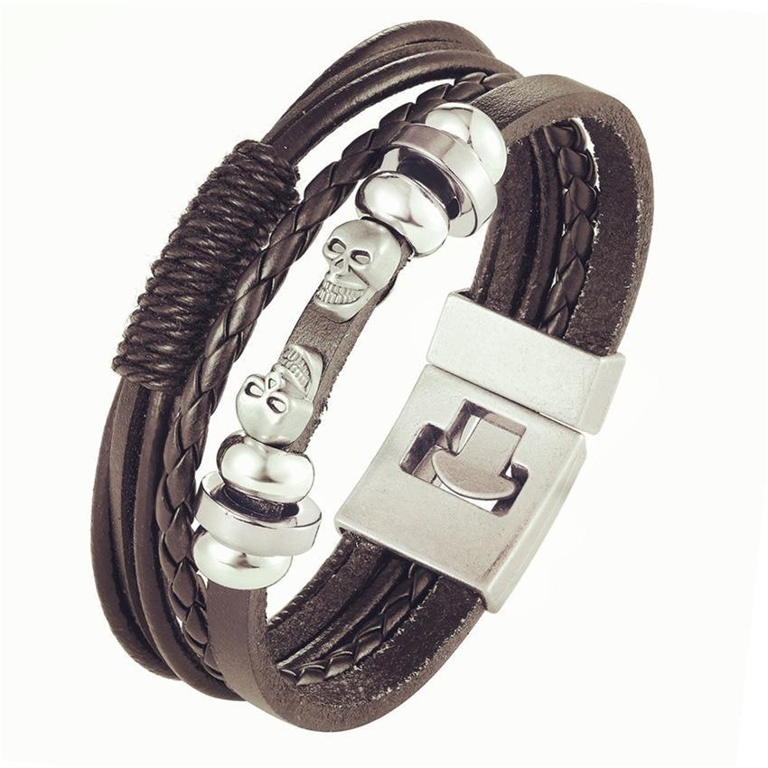 Bracelet en cuir tressé tendance pour hommes et femmes