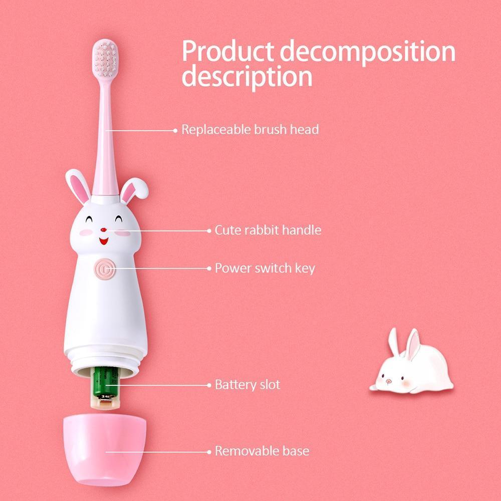 Brosse à dents électrique à motif cartoon pour enfants