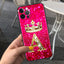 Coque de téléphone à lettres brillantes roses pour iPhone - Protection scintillante