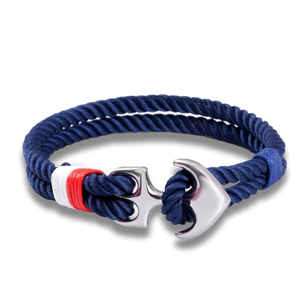 Bracelet Ancre en Acier Inoxydable de Luxe pour Hommes
