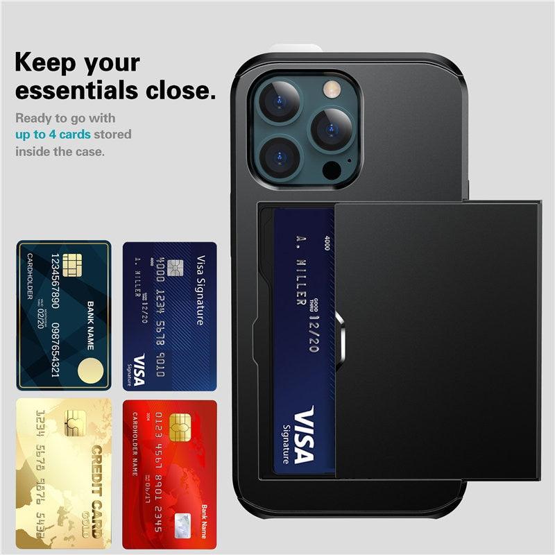 Luxury Wallet Card Holder Case for iPhone 13 Pro & 12 Pro Max