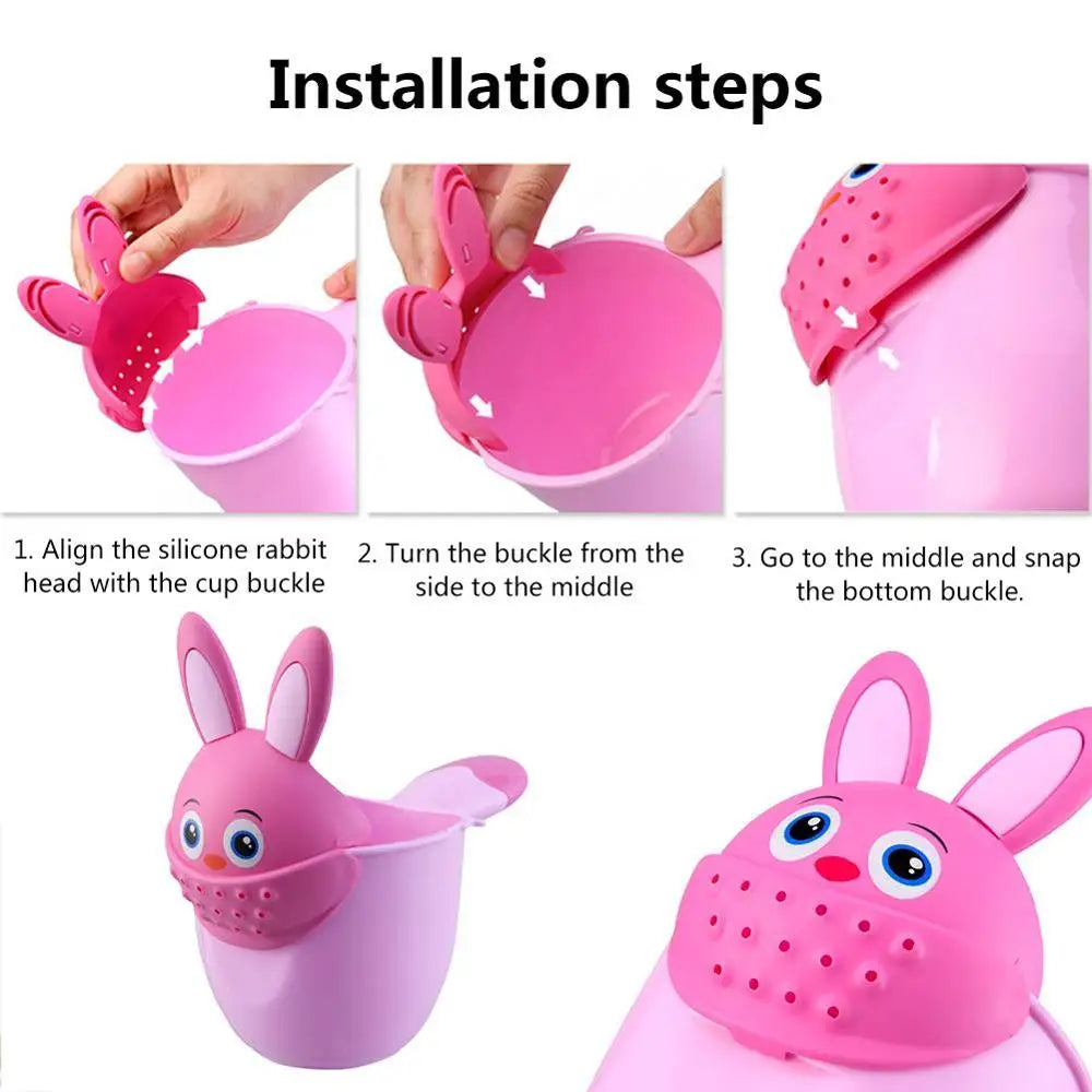 Infant Child Shower Shampoo Cup  Baby Cartoon Newborn Shower Cup Baby Shower Watering Spoon Bathing Cup - Korvel