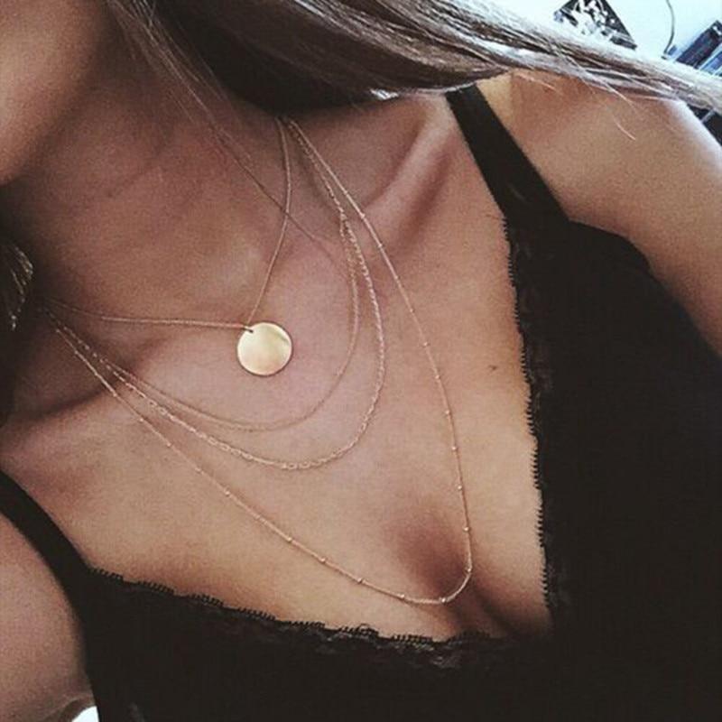 Modern Vintage Multilayer Crystal Gold Choker Necklace