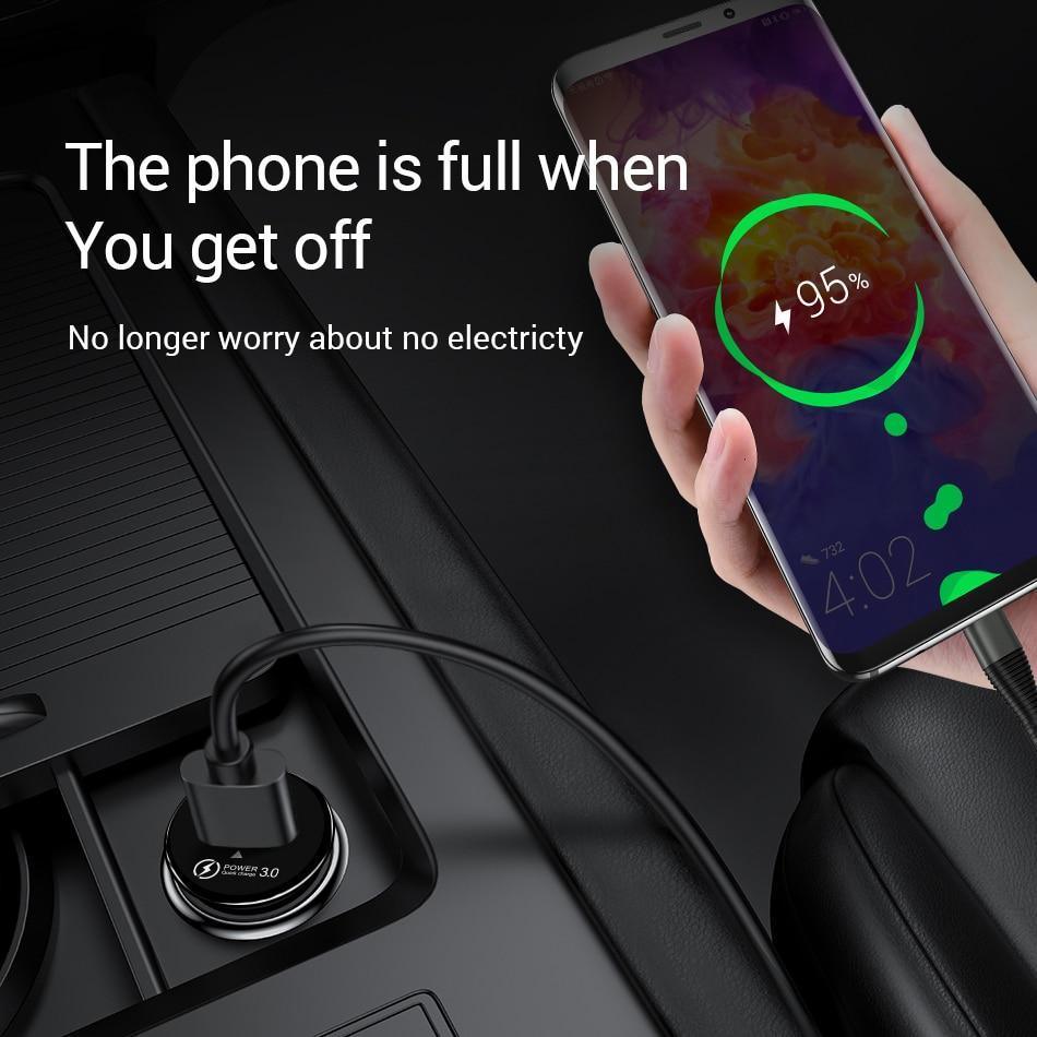 Chargeur de voiture Mini Blanc Quick Charge 3.0 - Adaptateur USB à charge rapide