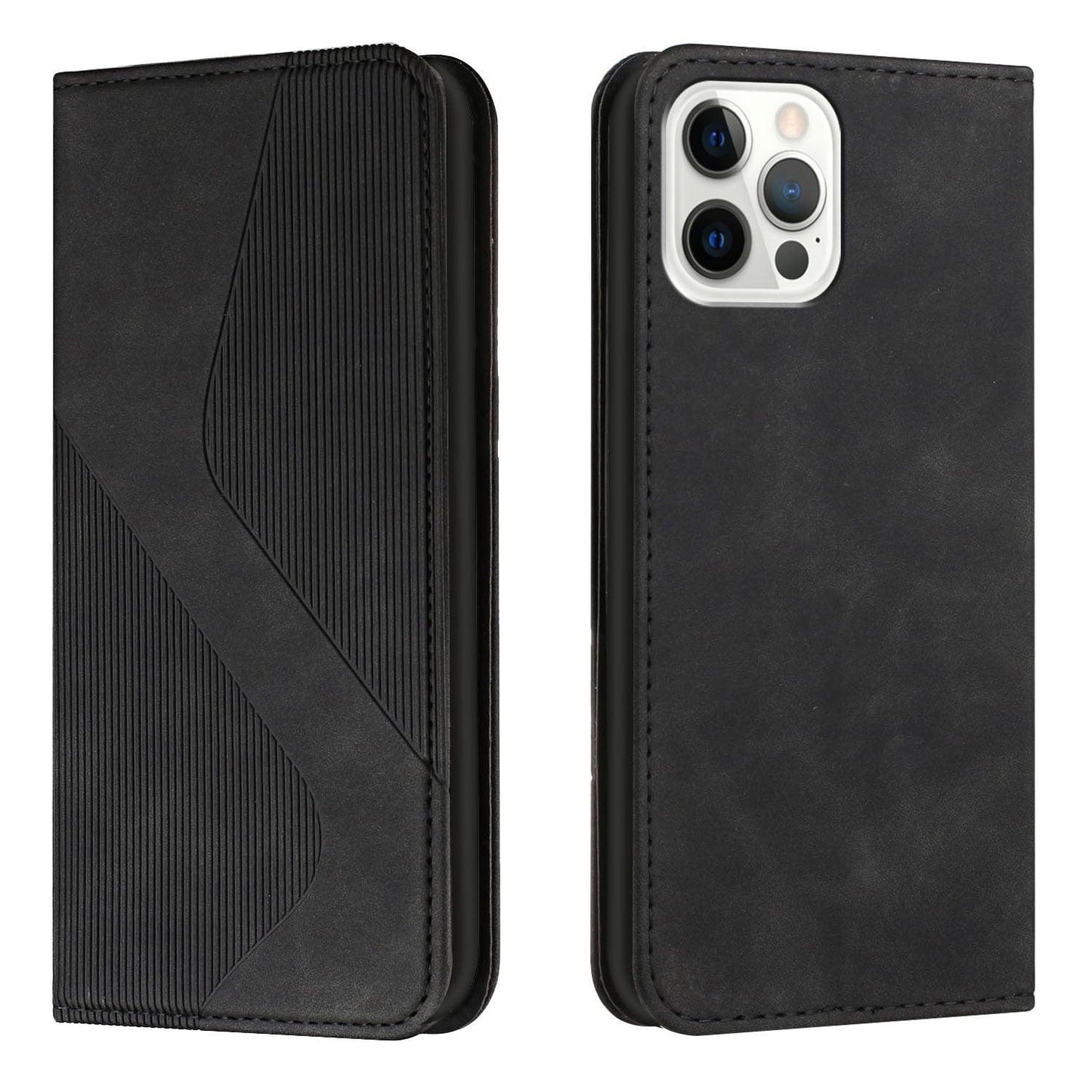 Coque portefeuille flip bleue de luxe pour iPhone 14/13/12/11