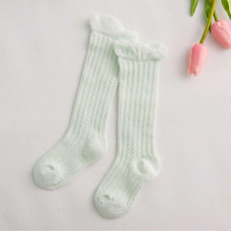 Charming Non-Slip Cotton Knee High Socks with Bow for Baby Girls - Korvel