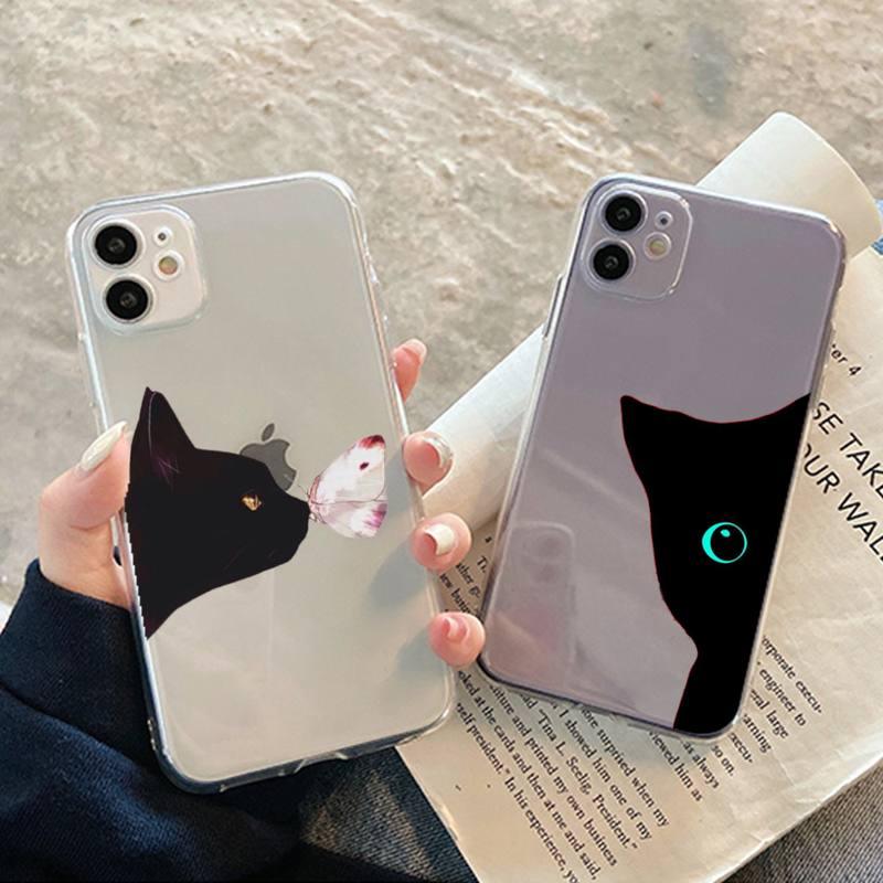 Cute Black Cat Phone Case for iPhone Models