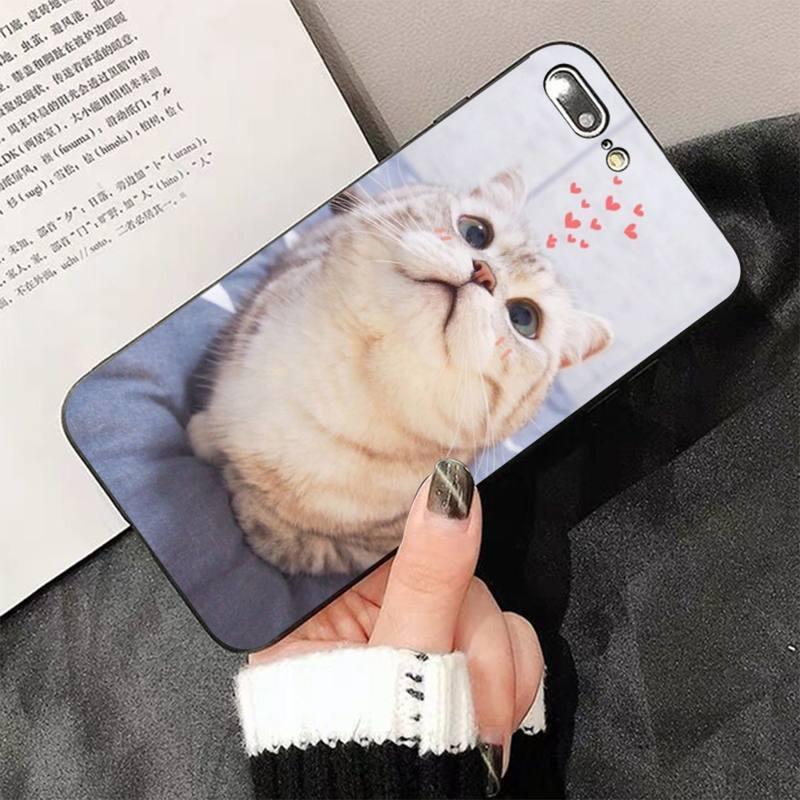 Cute Cat Black Phone Case for iPhone - Slim Fit Silicone Cover