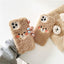 Funda de teléfono de oso marrón peludo y lindo para modelos de iPhone