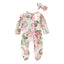 Luxury Floral Newborn Baby Girl Romper with Bow