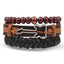 Vintage Black Bead Leather Bracelet for Men and Women