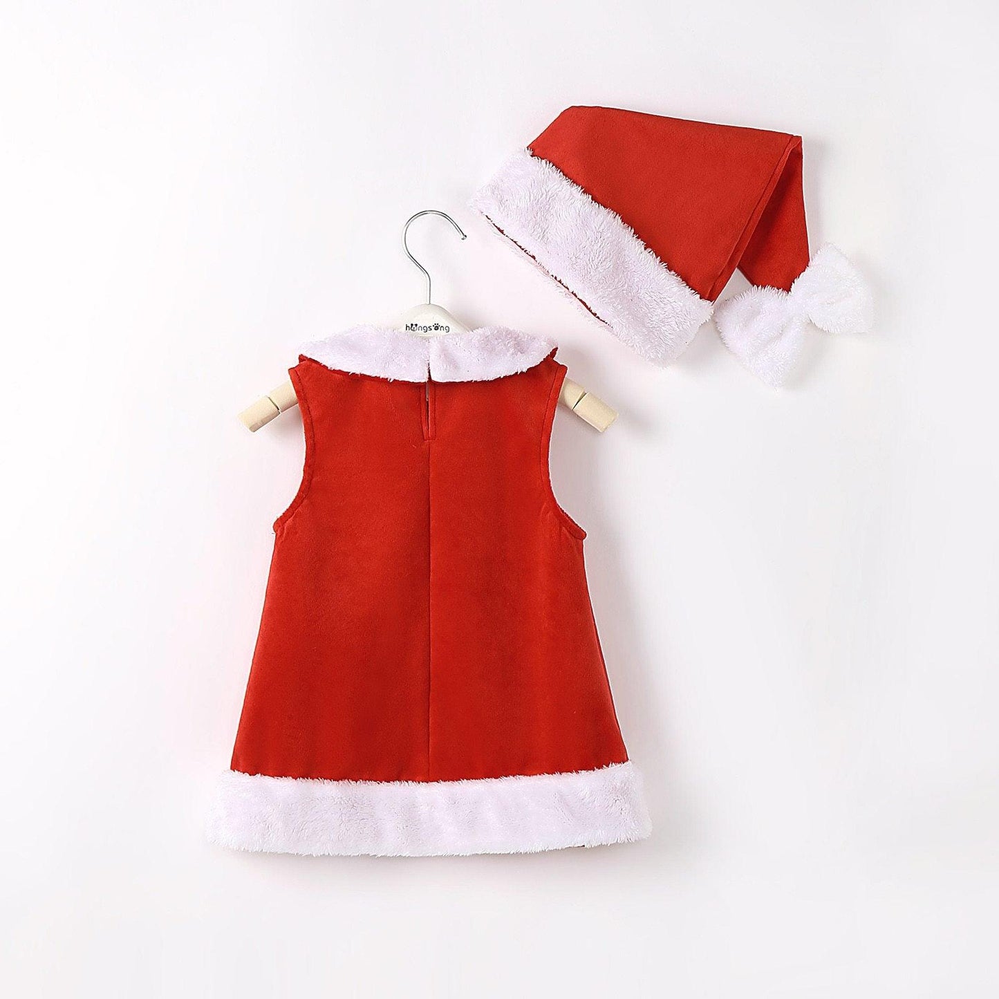 Ensemble Robe de Princesse de Noël et Chapeau Nœud pour Nouveau-nés