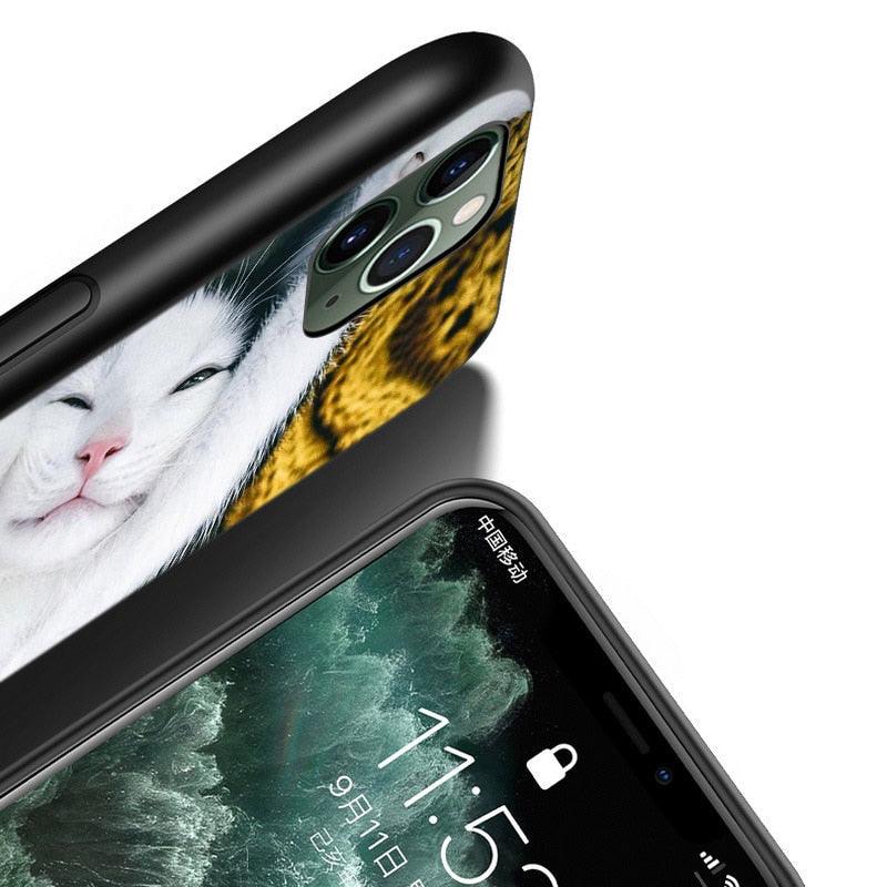 Black Big Eye Cat Phone Case for iPhone Series
