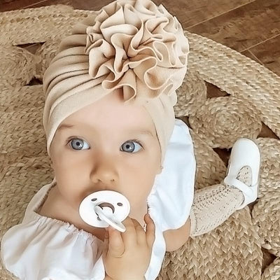 Cute Flower Turban Beanie Hat for Infants and Toddlers