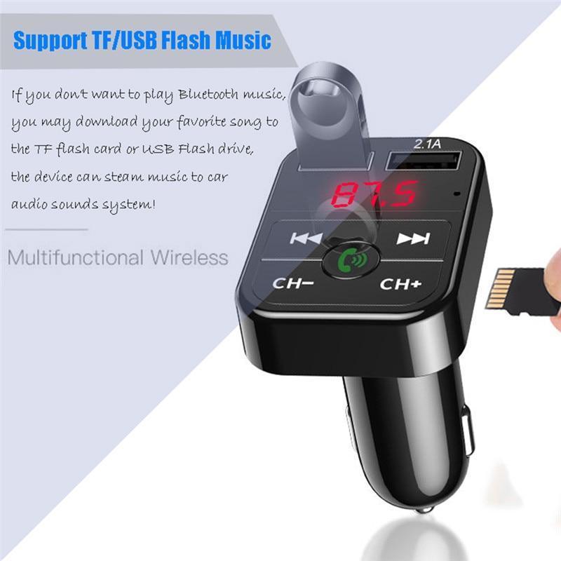Transmetteur FM Bluetooth 5.0 et Chargeur de Voiture USB Rapide