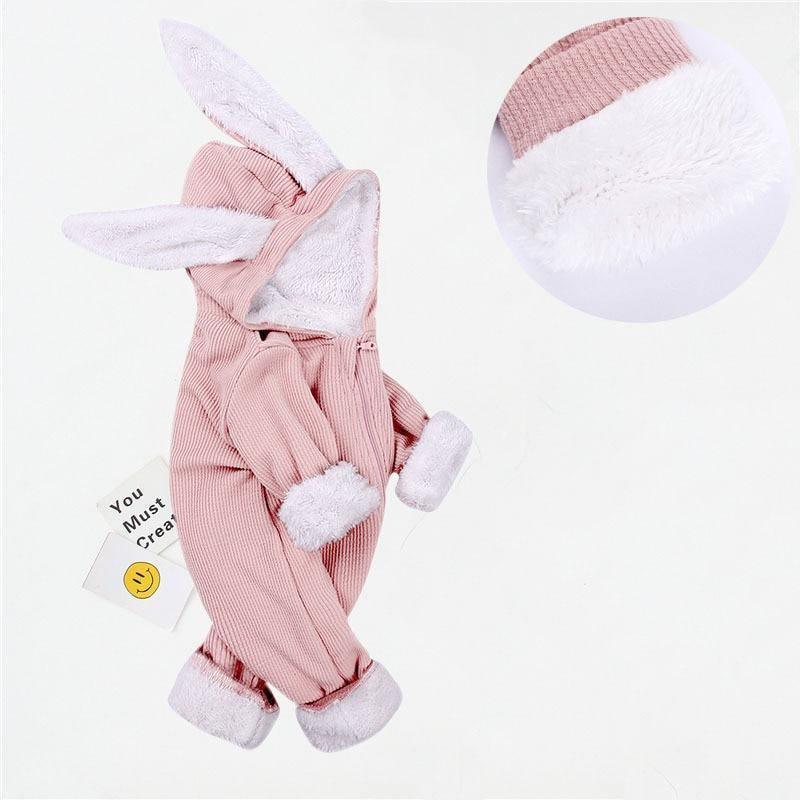 Combinaison Bébé Charmante avec Oreilles de Lapin - Jumpsuit en Coton