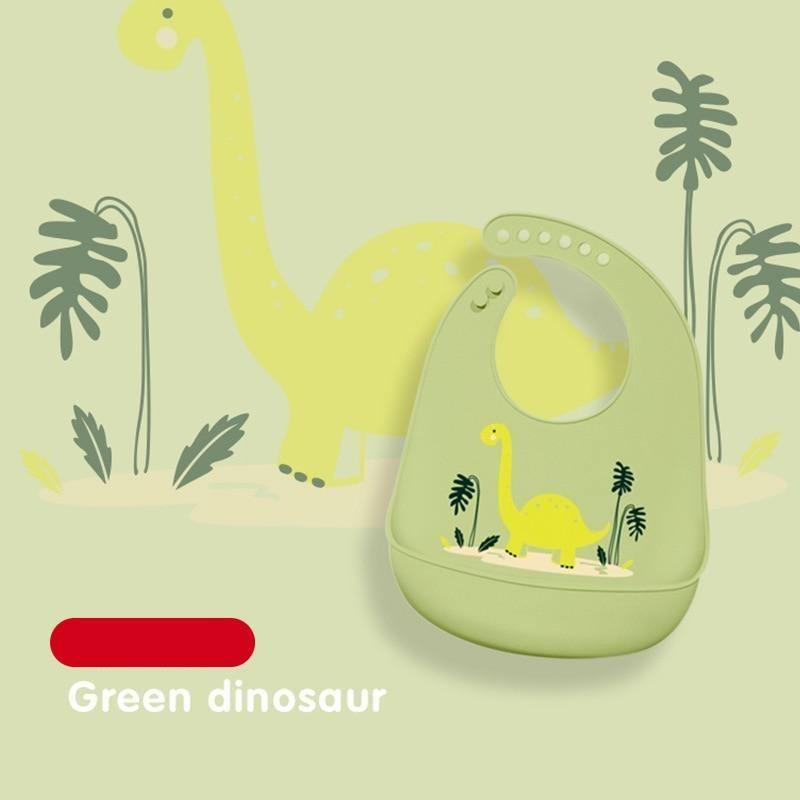 Bib de bebé de silicona ajustable con gran bolsillo - Impermeable y suave