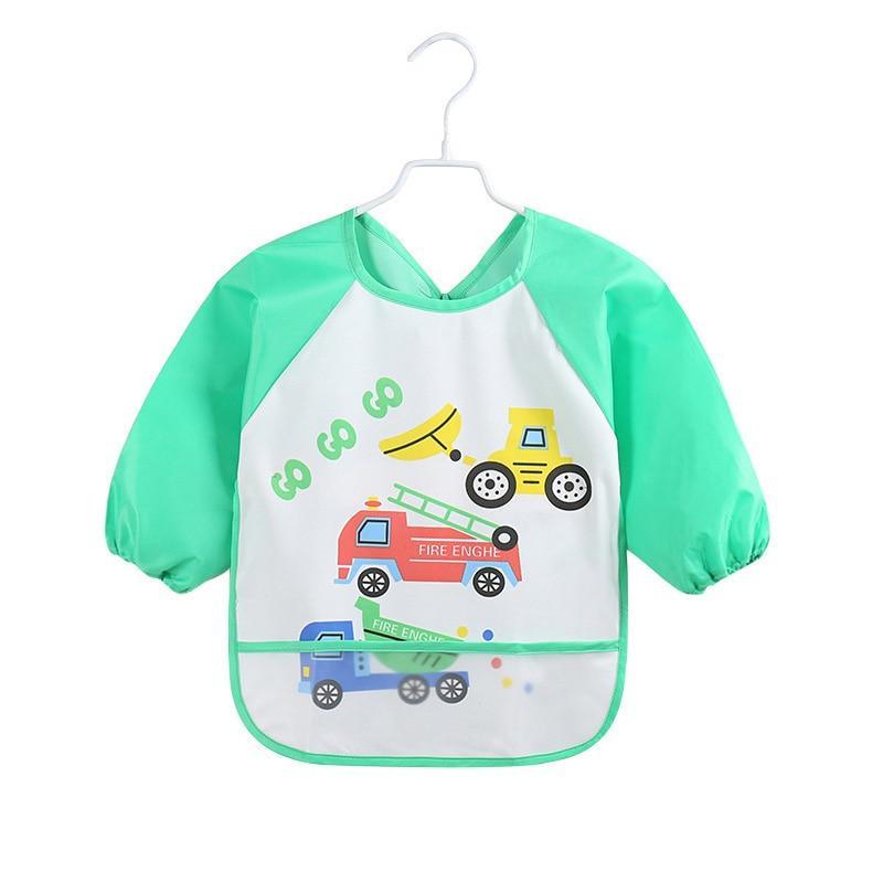 Adorable Waterproof Long Sleeve Baby Feeding Smock with Cartoon Design - Korvel