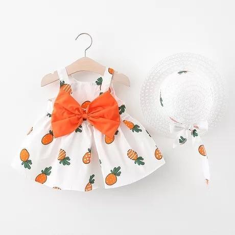 Robe d'été moderne pour bébé fille avec chapeau pour occasions spéciales