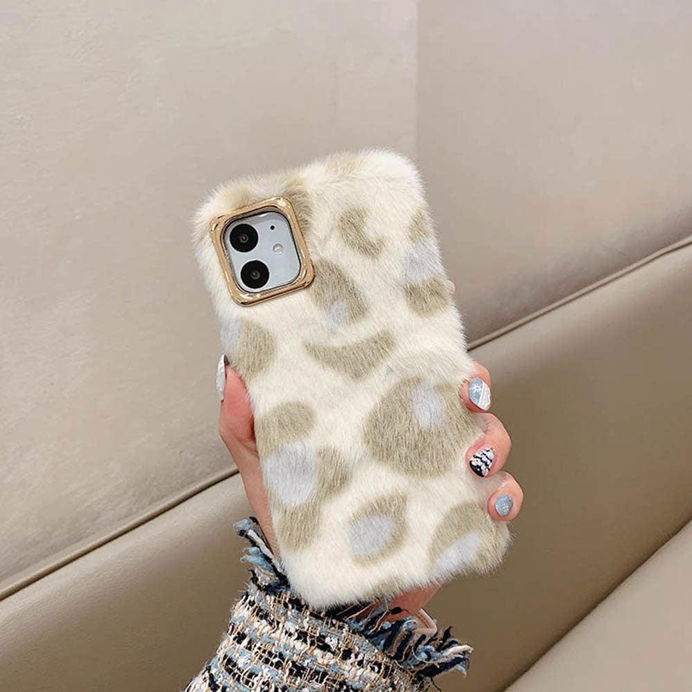 Fashion Plush Leopard Phone Case for iPhone Models