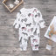 Floral Dinosaur Car Printed Baby Romper - Long Sleeve