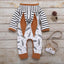 Ensemble de Vêtements pour Nouveau-né - Barboteuses en Plumes & Pantalons Rayés