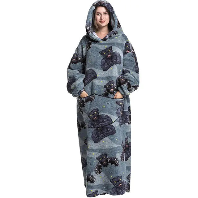 Oversized Long Blanket Hoodie for Cozy Comfort
