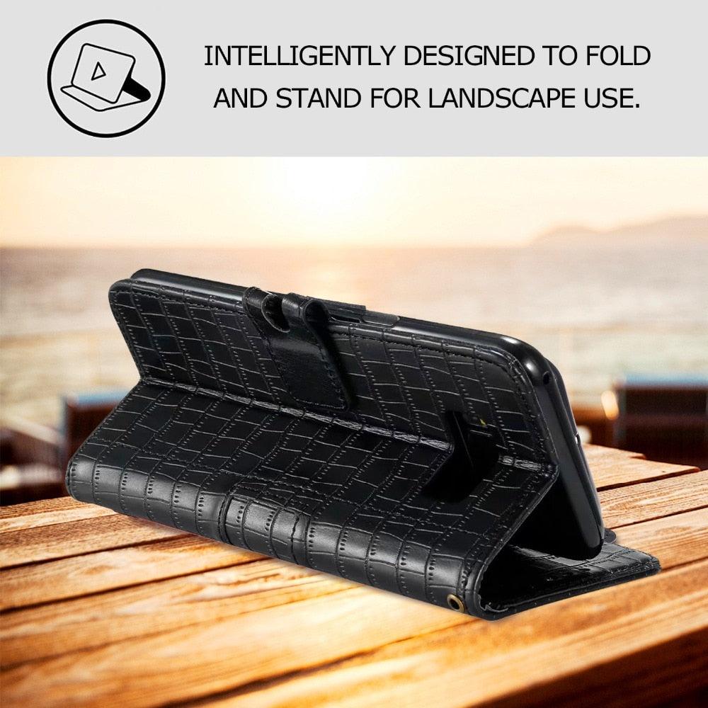 Luxury Pattern Flip Case for iPhone - Premium Leather Wallet Protection