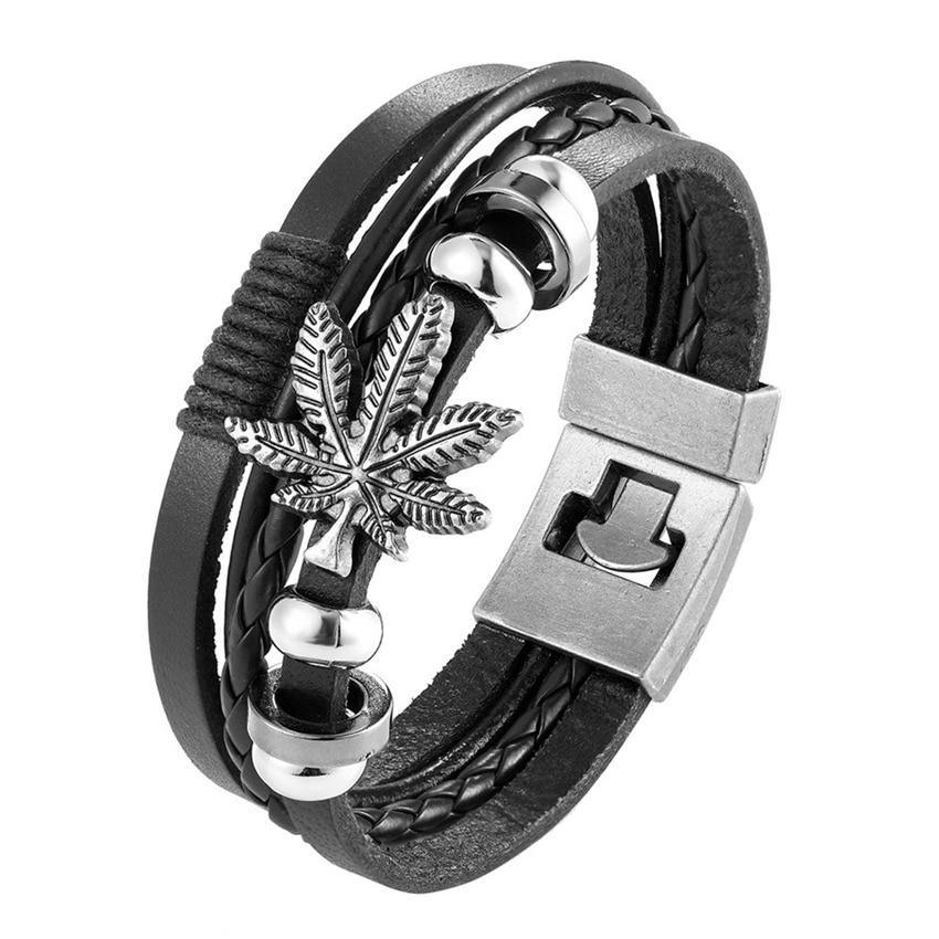 Bracelet en cuir tressé tendance pour hommes et femmes