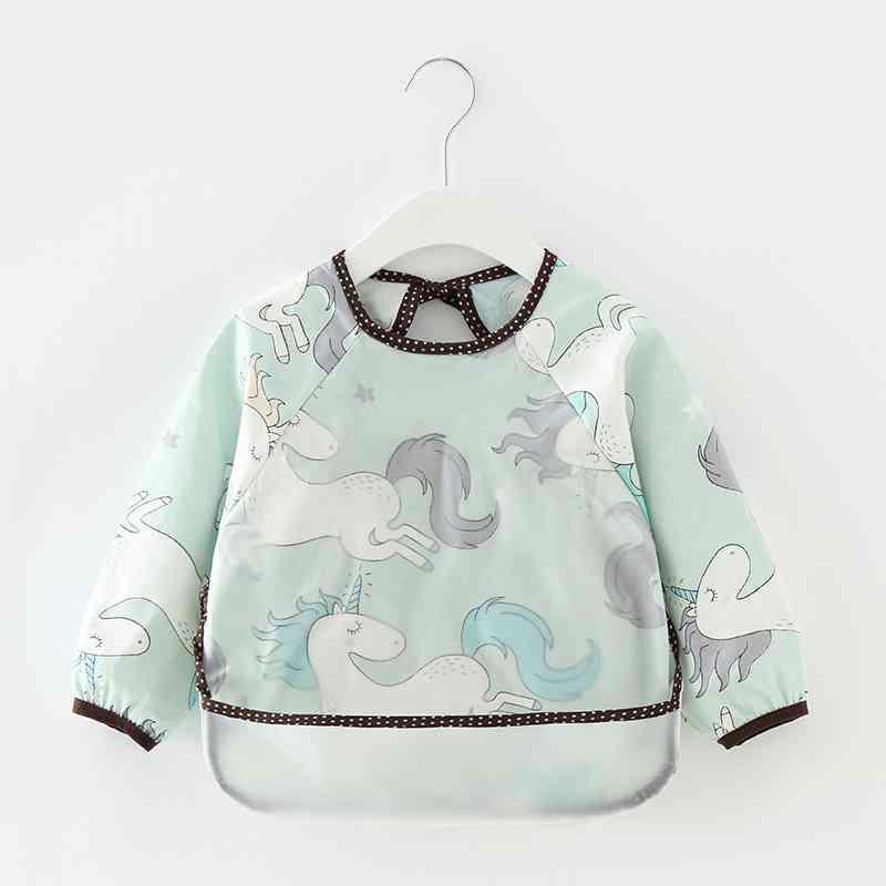 Adorable Waterproof Long Sleeve Baby Feeding Smock with Cartoon Design - Korvel