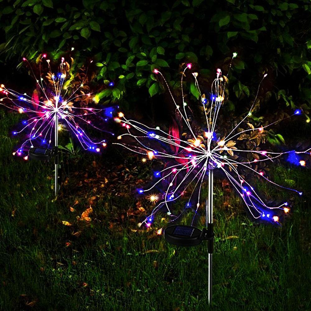Modern Luxury LED Solar Garden Lamp - Tree Fireworks Design
