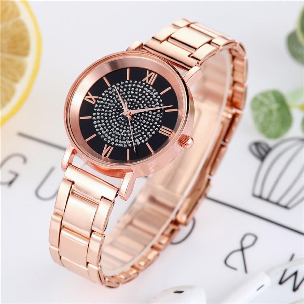 Montre de Luxe Femme en Or Rose STEVVEX avec Accents en Diamant
