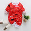 Floral Dinosaur Car Printed Baby Romper - Long Sleeve