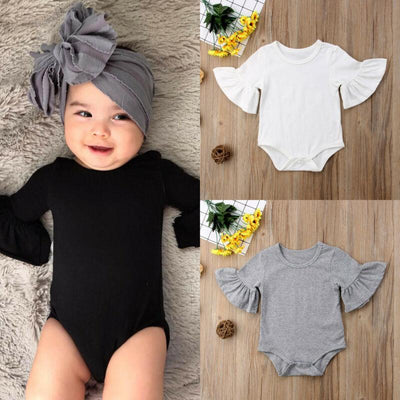 Luxury Modern Baby Girl Bodysuit with Flared Sleeves