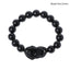 Obsidian Stone Beads Bracelet - Unisex Gold Black Pixiu Design