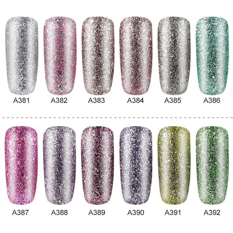 Ensemble de vernis à ongles en gel hybrides - Collection pailletée