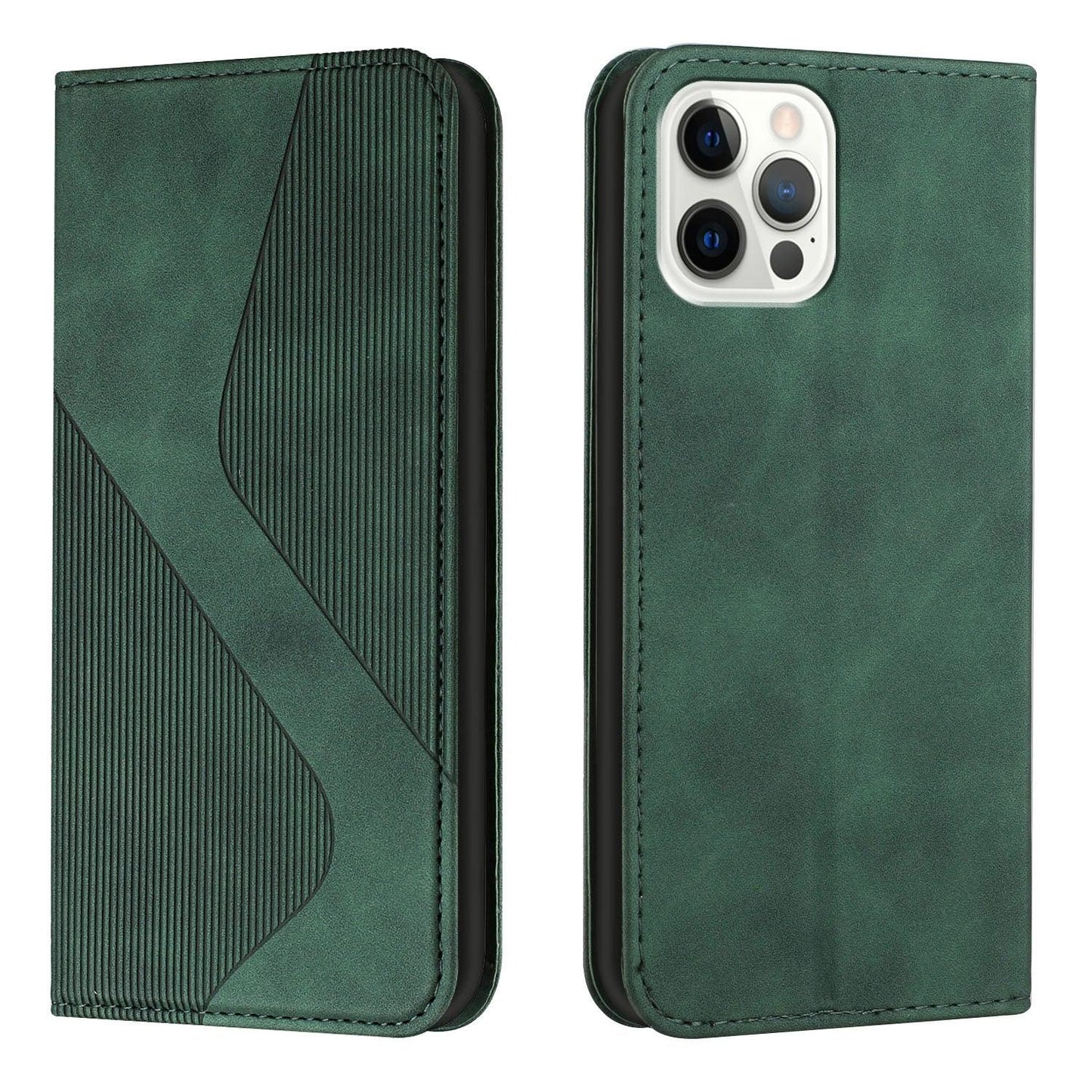 Coque portefeuille flip bleue de luxe pour iPhone 14/13/12/11