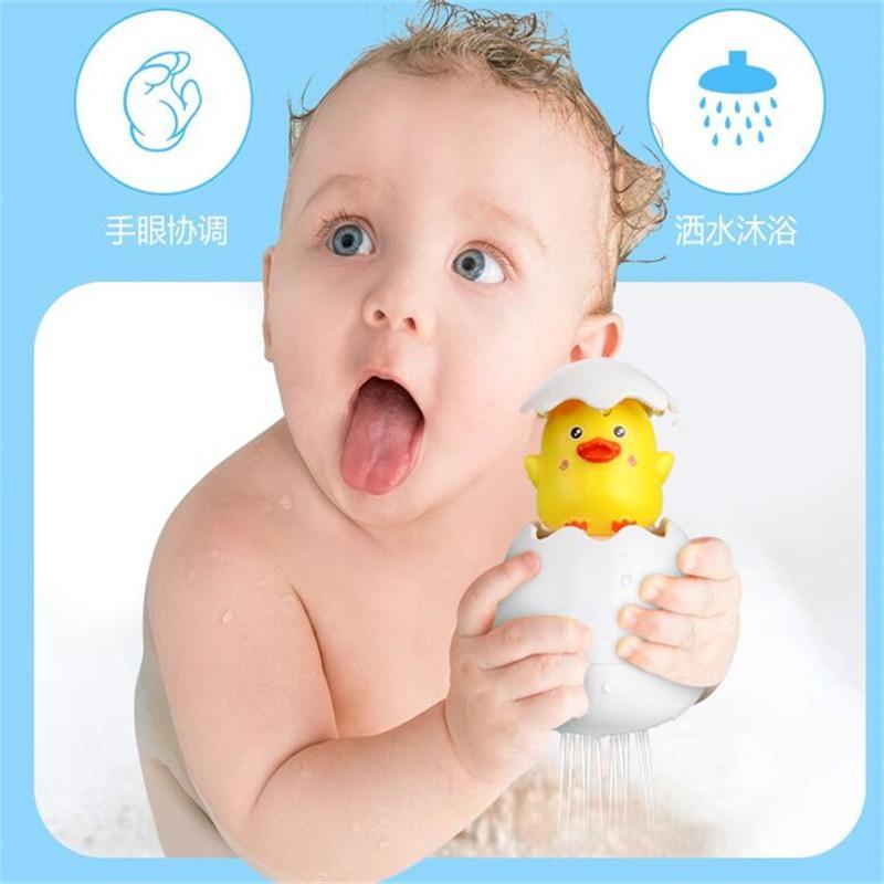Juguete de baño de spray de agua en forma de huevo de pato pingüino para niños