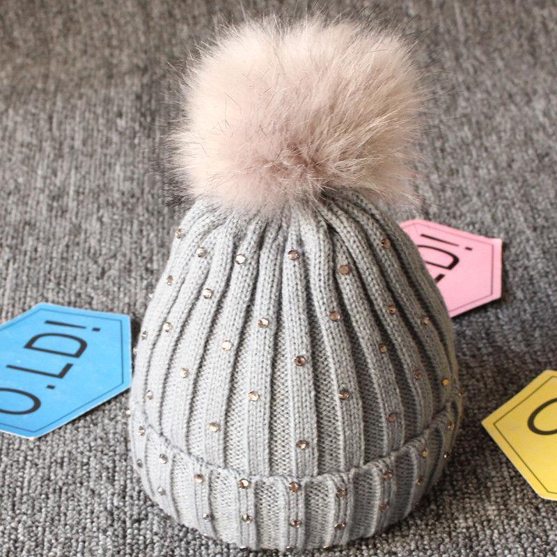 Charming Newborn Baby Winter Knit Hat with Pompom