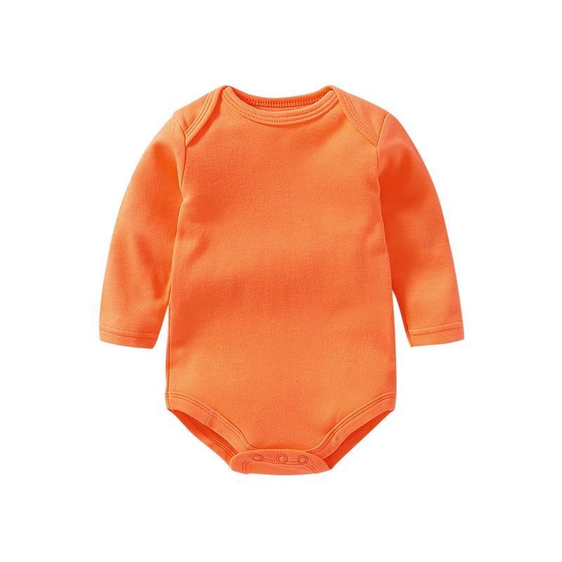 Combinaison Bébé Classique Moderne en Couleur Unie - Jumpsuit à Manches Longues en Coton
