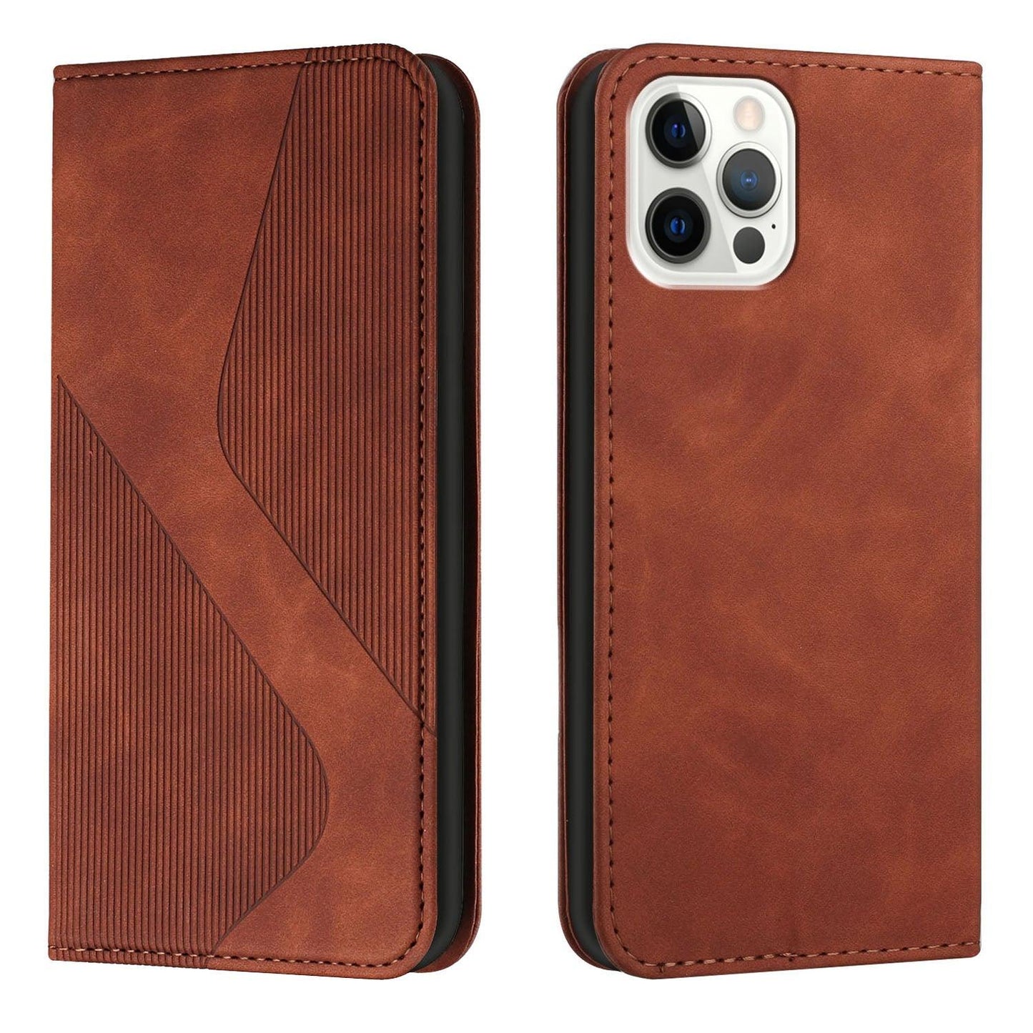 Coque portefeuille flip bleue de luxe pour iPhone 14/13/12/11