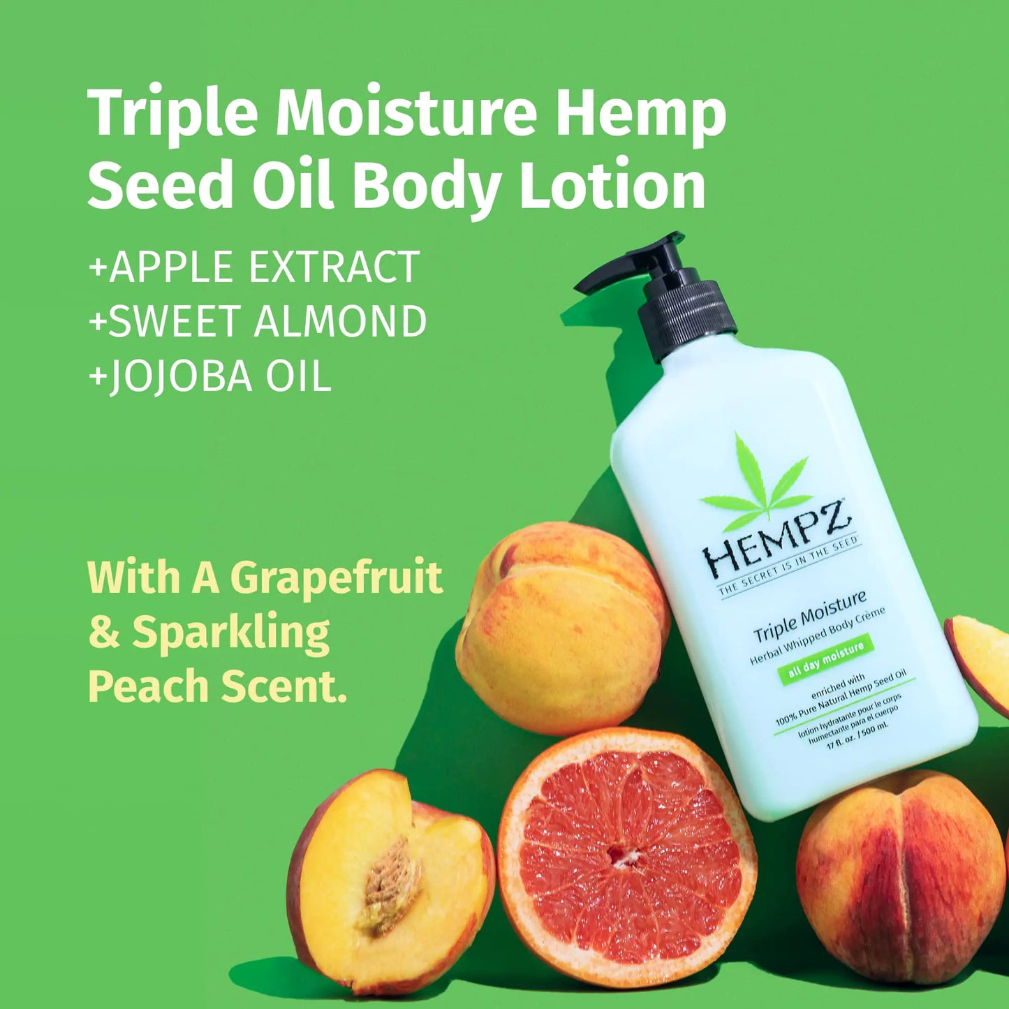 HEMPZ Triple Moisture Body Moisturizer, 17 Oz - Hydrating Lotion