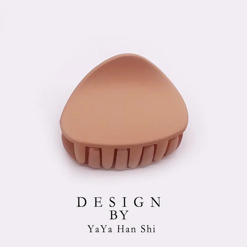 Korean Fashion Design Women Hair Claw Solid Color Hair Crab Retro Square Scrub Hair Clips - Korvel