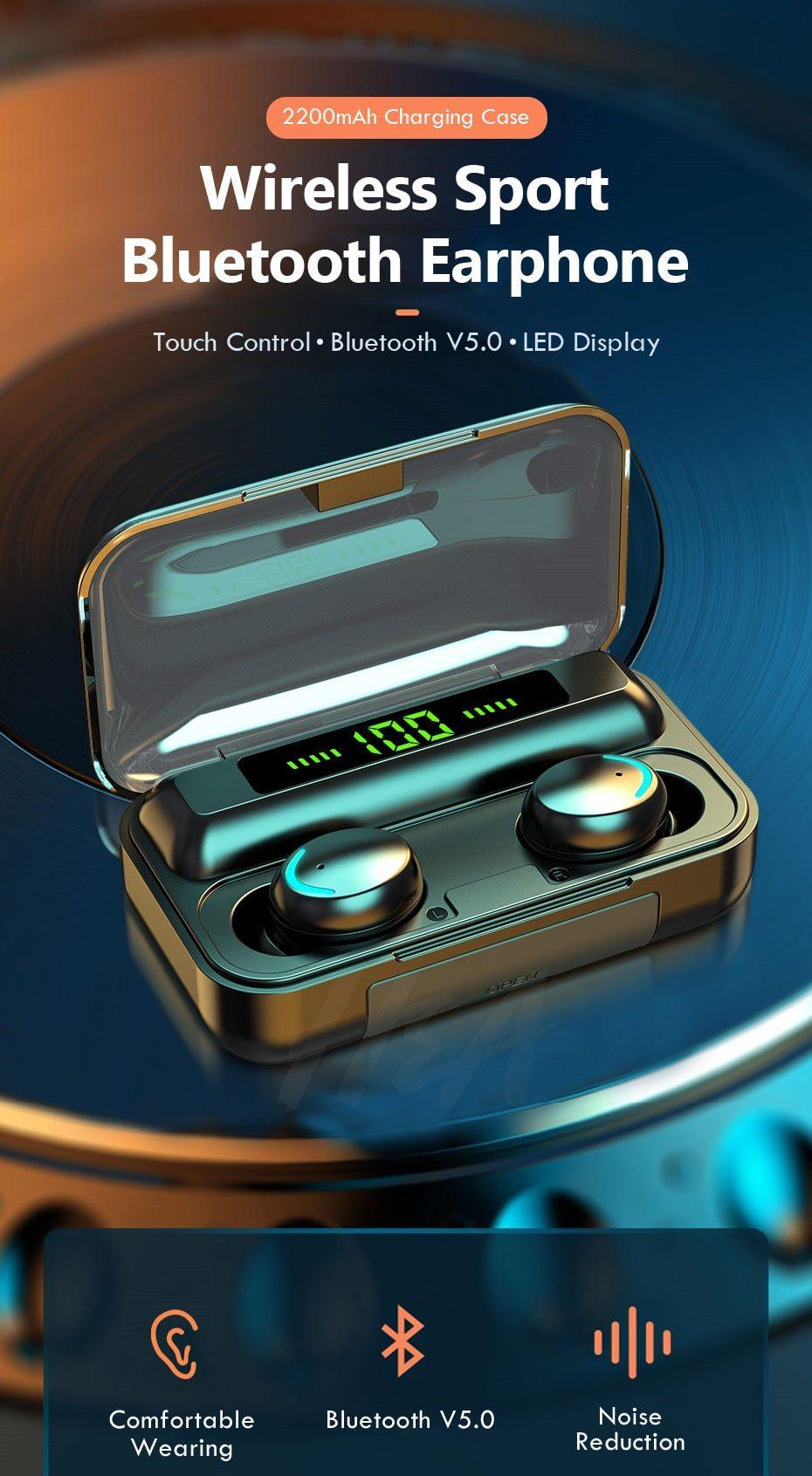 Premium Bluetooth 5.0 Wireless Earphones with Microphone
