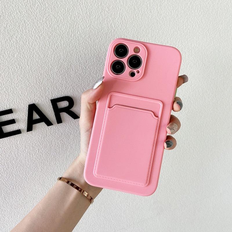 Soft Silicone Wallet Case for iPhone 14/13 Pro Max