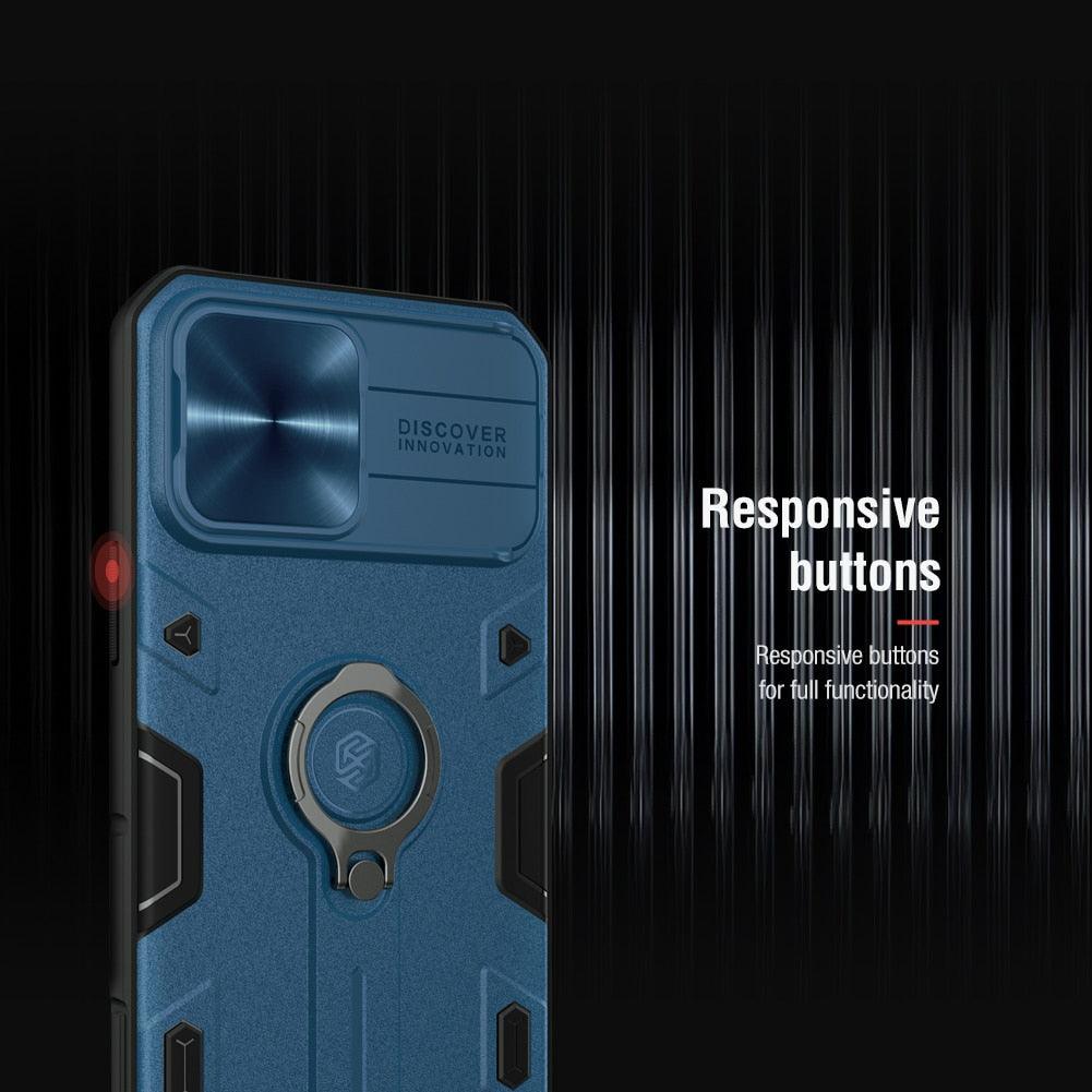 Funda Premium de Alta Resistencia para iPhone 13 con Cubierta Deslizante para Cámara