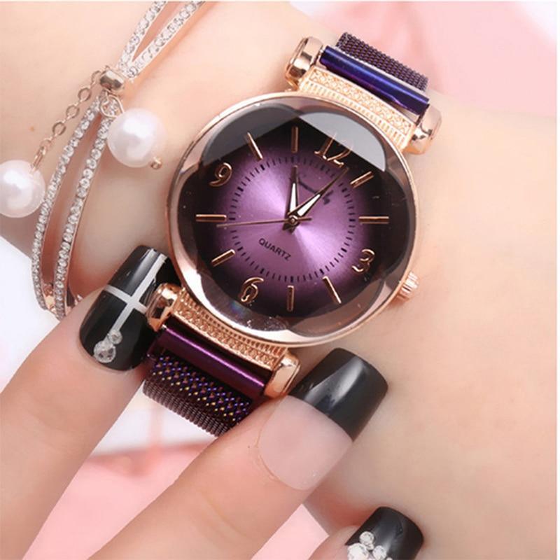 Luxury Gradient Dial Women's Watch with Milan Strap